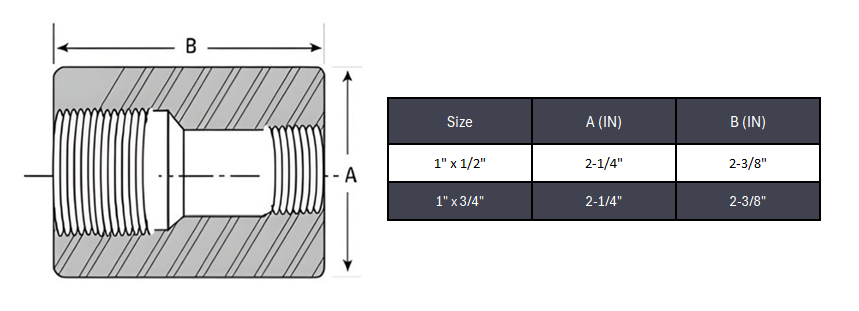 Coupling Reducer NPT #6000 - SS 304/304L