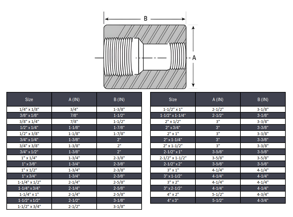 Coupling Reducer NPT #3000 - SS 316/316L