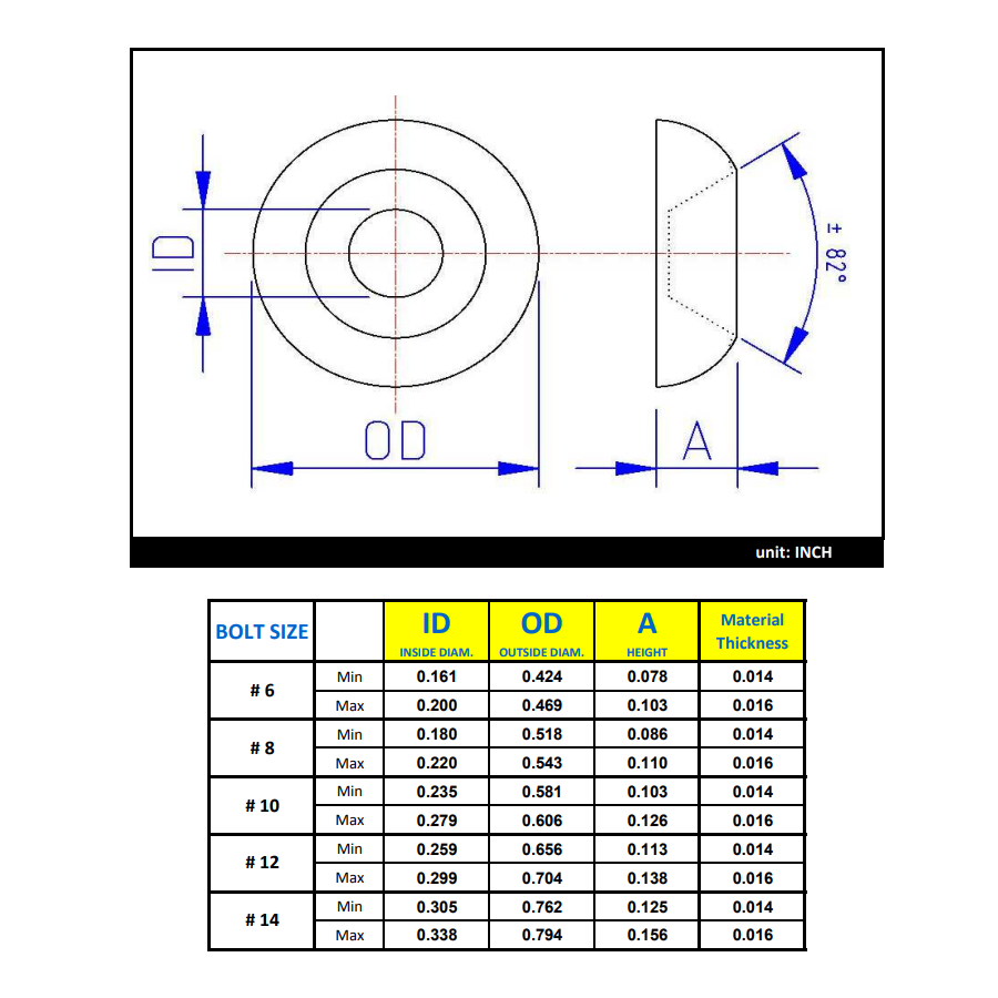 #10 Countersunk Finishing Washer - Nickel