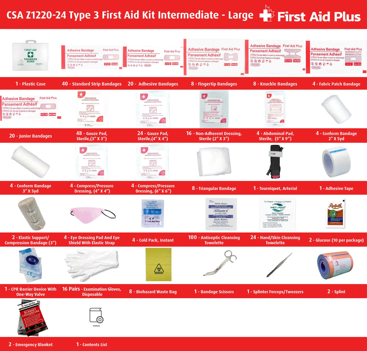 Trousse de premiers soins intermédiaires CSA de type 3 - Grande (51-100 travailleurs)