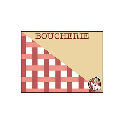 Carte plastifiée, « Boucherie »