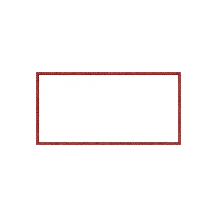 Carte plastifiée, blanc avec bordure de couleur 2" x 4"