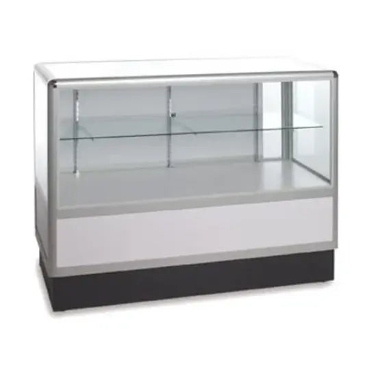 Comptoir vitré pleine vision – 60" x 18" x 38" ou 48" – 2 tablettes, verre trempé
