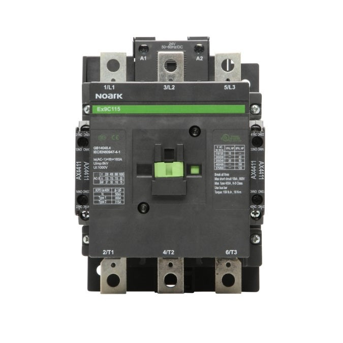 Contactor no inversor (FVNR) 120 V CA/CC 225 A 3 NA + 2 NA + 2 NC | Ex9C225E22G