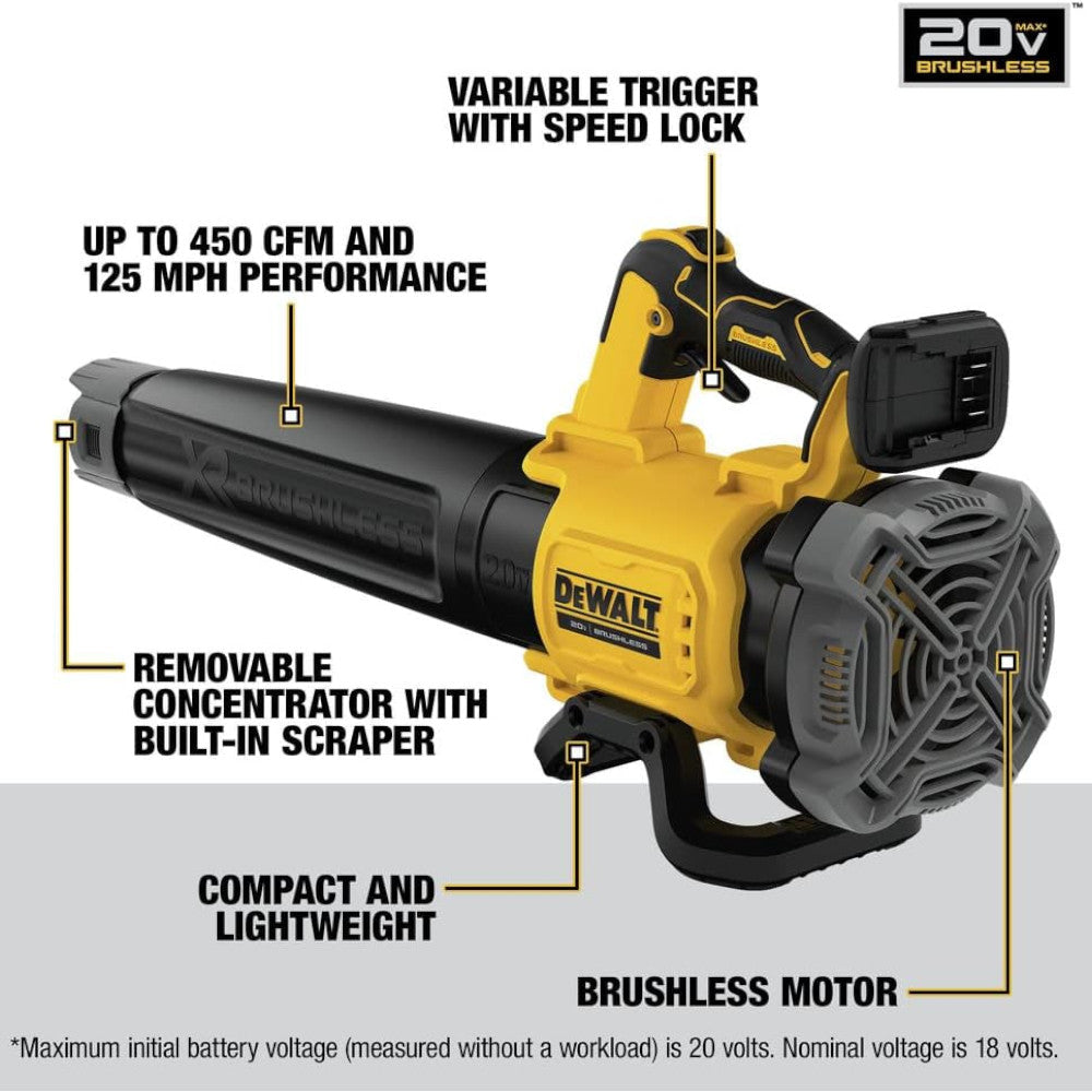 DEWALT DCBL722B 20V MAX* XR® Brushless Cordless Handheld Blower (Tool Only) - Refurbished with Dewalt Warranty
