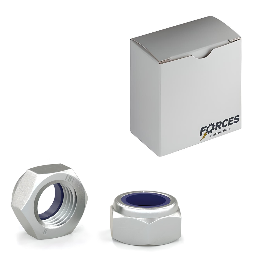 M4-0.7 Hex Nylon Insert Lock Nut DIN 982 - Zinc Plated Class 8.8