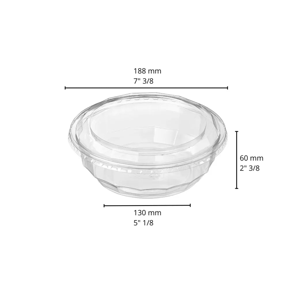 Bol DiamondBowl transparent avec couvercle – 3 formats empilables de 24 à 48 oz