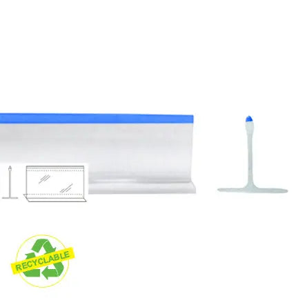 Division transparente avec bordure bleue – 2" x 30", recyclable