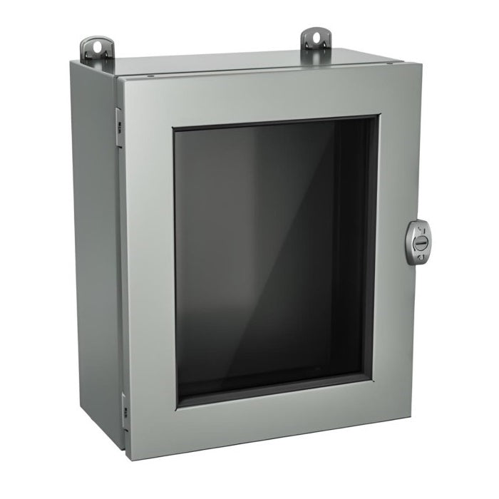 Windowed JIC Enclosure 10" x 10" x 6" NEMA 4-12/IP66 - Powder Coated Steel