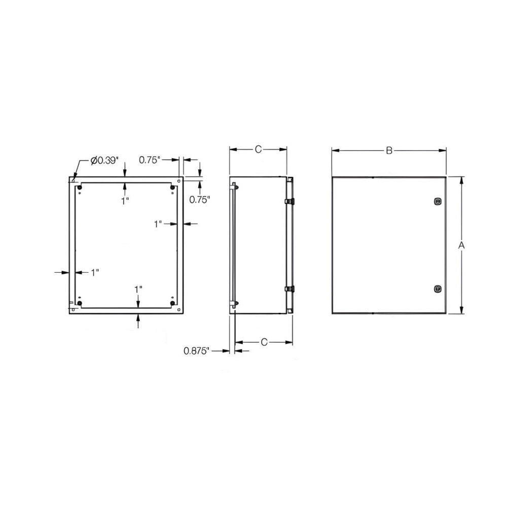 Windowed Enclosure 36" x 30" x 6" NEMA 4X-12/IP66 - Stainless Steel 304
