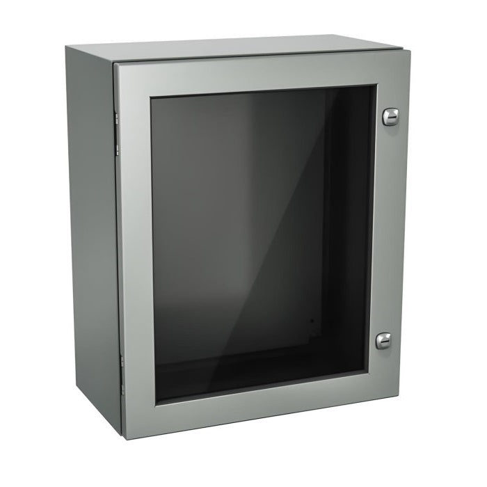 Windowed Enclosure 24" x 12" x 8" NEMA 4-12/IP66 - Powder Coated Steel
