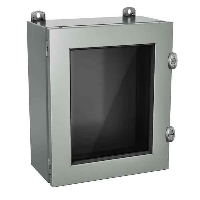 Windowed JIC Enclosure 12" x 10" x 5" NEMA 4-12/IP66 - Powder Coated Steel