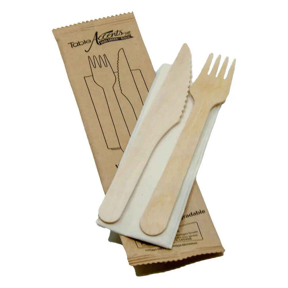 Ensemble à repas en bois 5 pièces – Lot de 250 unités écologiques