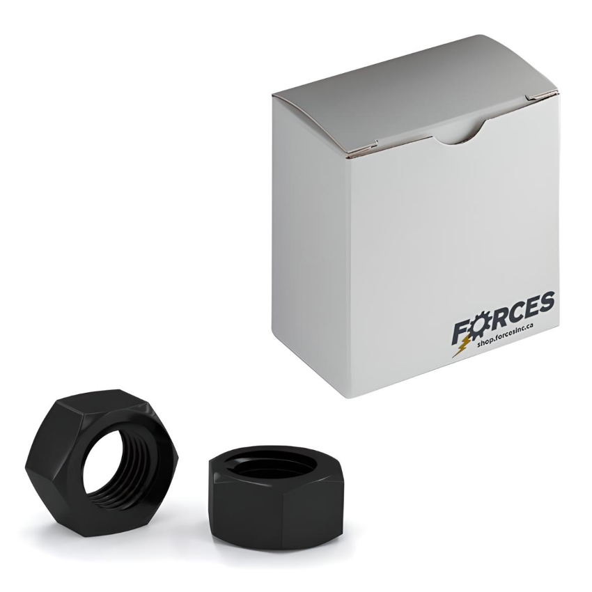 1/4"-20 Hex Nut - Rustproof Black Steel Grade 2