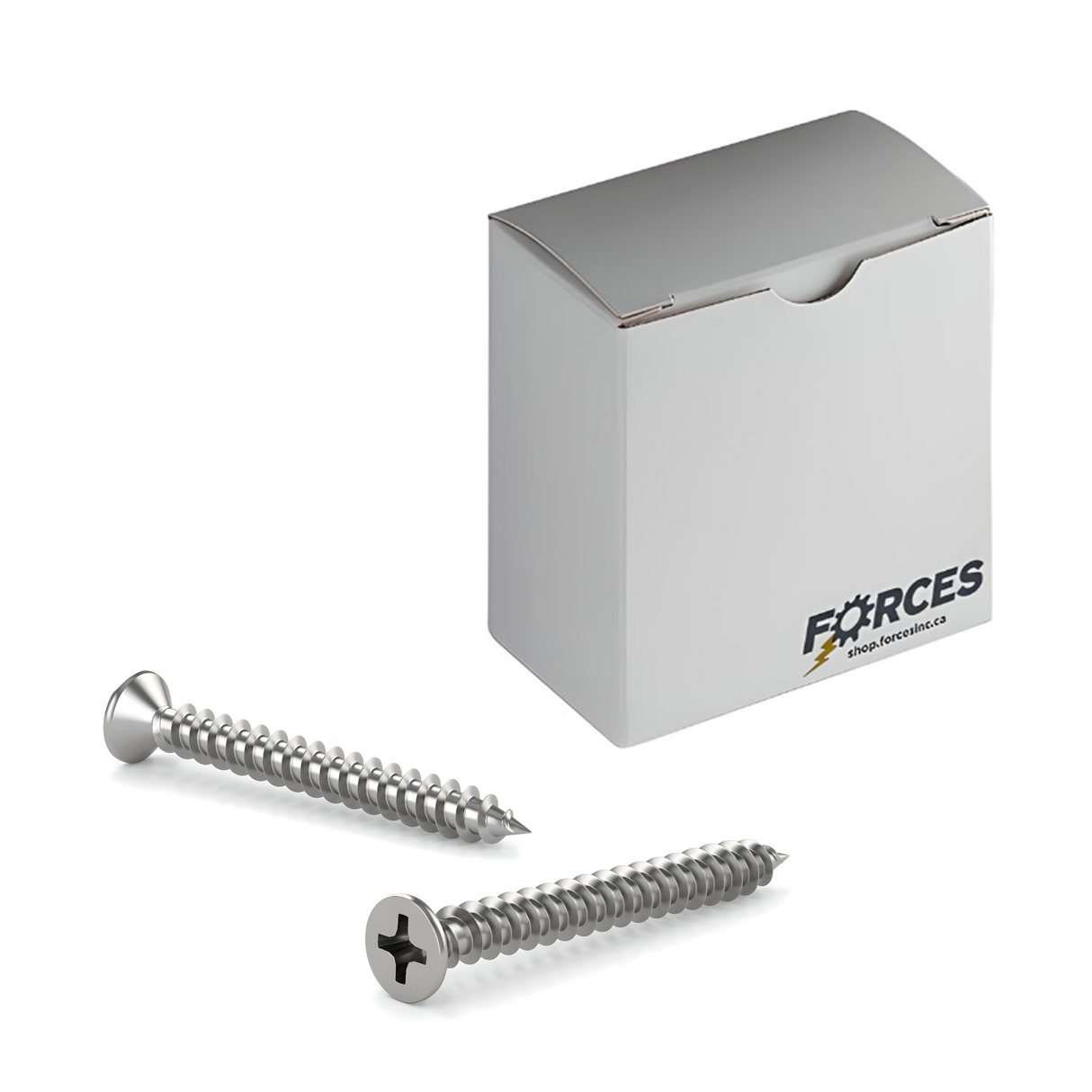 #12 x 2" Metal Screw Flat Head Phillips Drive Type A Point - Stainless Steel 18-8