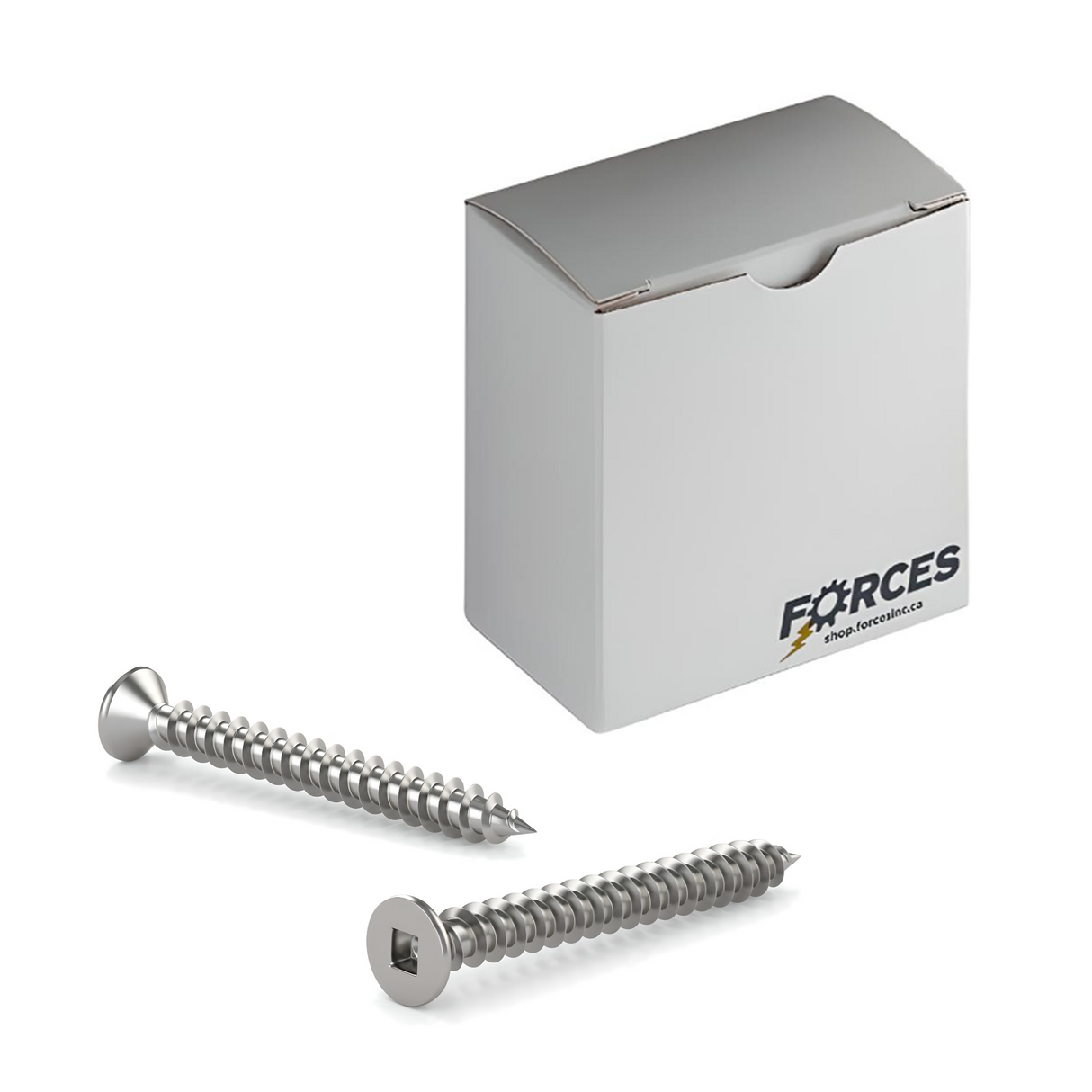 #10 x 3/4" Metal Screw Flat Head Square Drive Type A Point - Stainless Steel 316