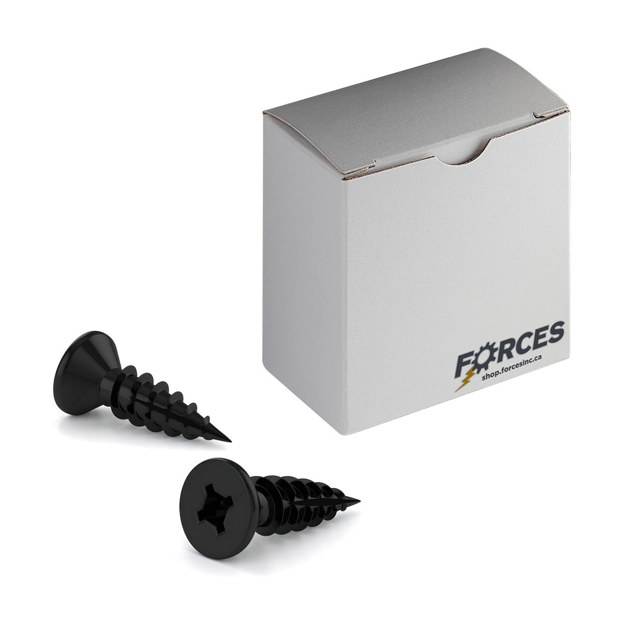 #9 x 3/4" Wood Screws Flat Head Quadrex Drive Twinfast Thread Type 17 Point Steel Black