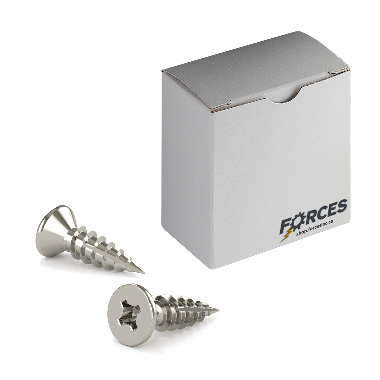 #9 x 1" Wood Screws Flat Head Quadrex Drive Twinfast Thread Type 17 Point Brushed Nickel