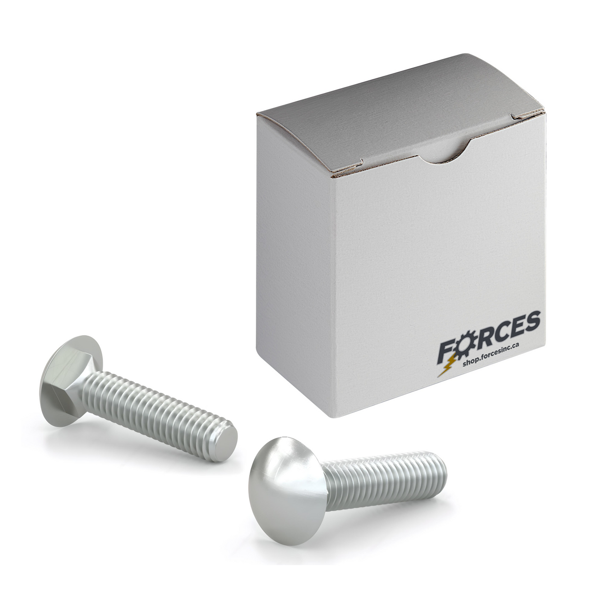 M8-1.25 x 20mm Carriage Bolt DIN 603 Full thread - Zinc Plated