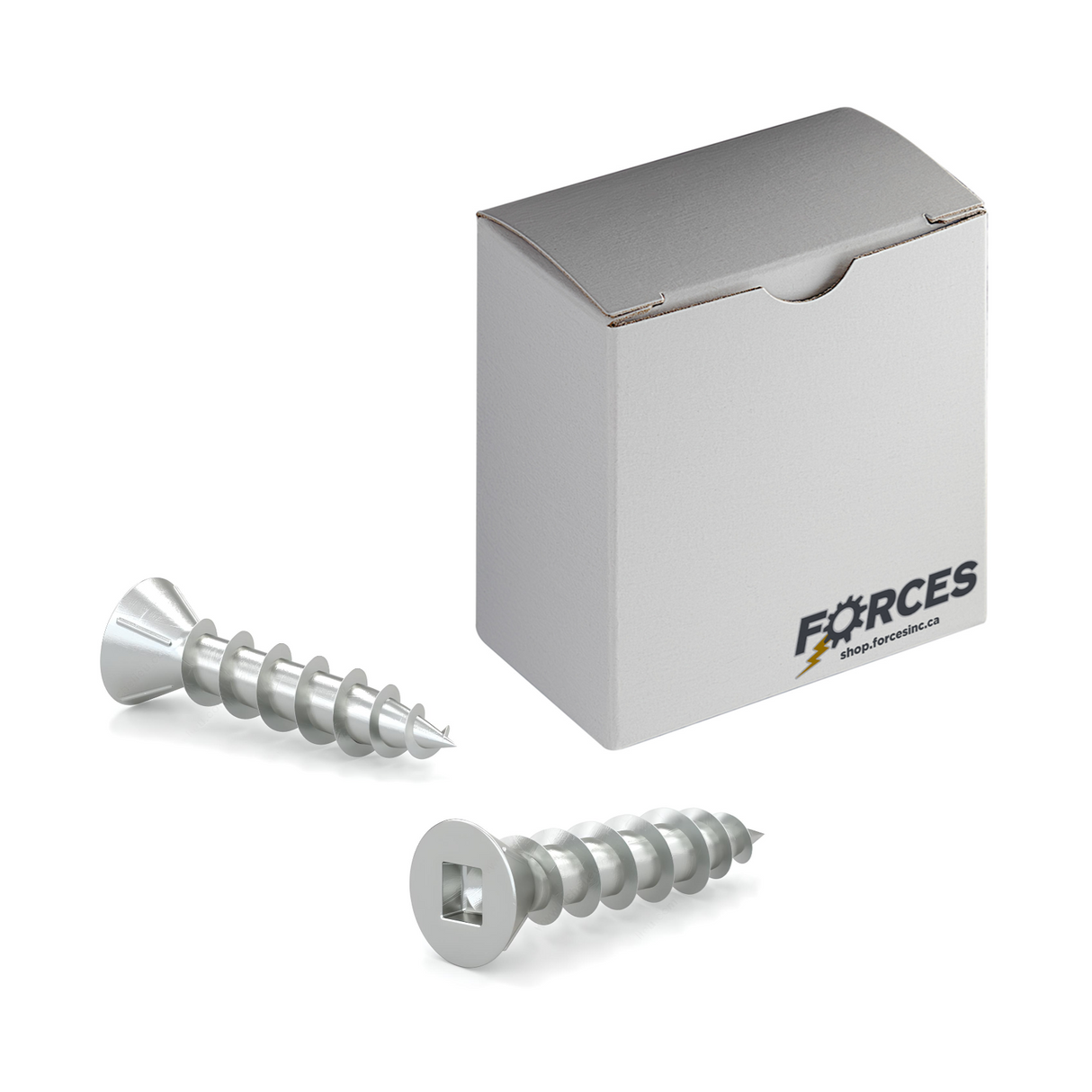 #8 x 3/4" Wood Screws Flat Head W/ Nibs Square Drive Coarse Thread Regular Point Zinc