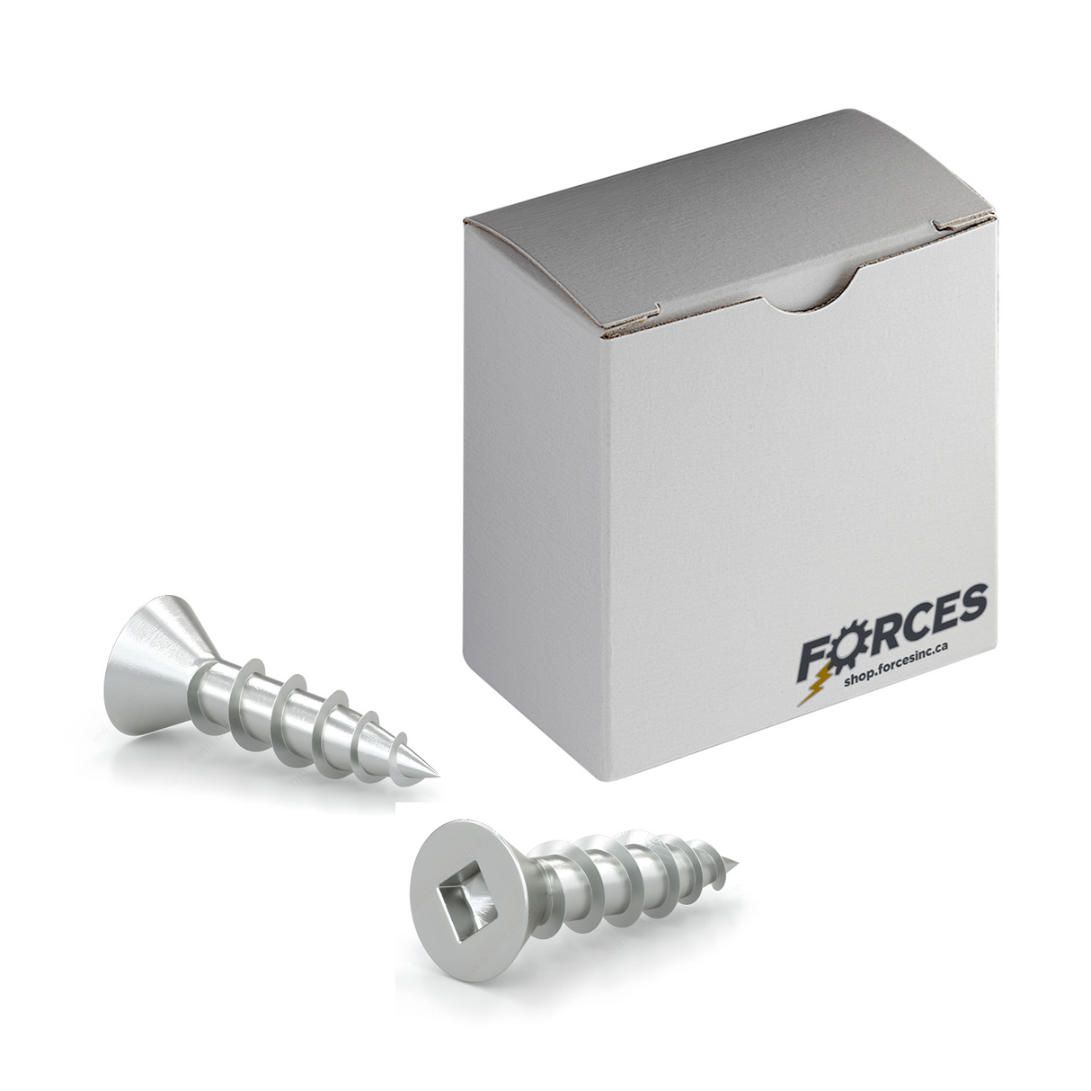 #6 x 5/8" Wood Screws Flat Head Square Drive Coarse Thread Regular Point Zinc
