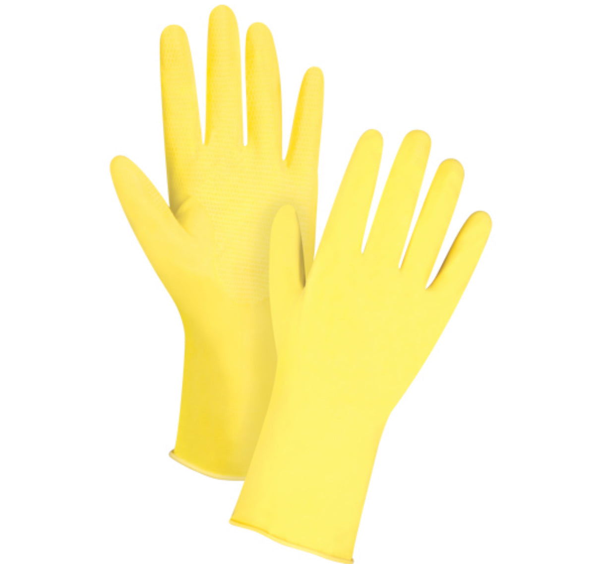 Chemical Resistant Gloves , 12" L, Rubber Latex, Flock-Lined Inner Lining, 15-mil, 12 Pairs /Box