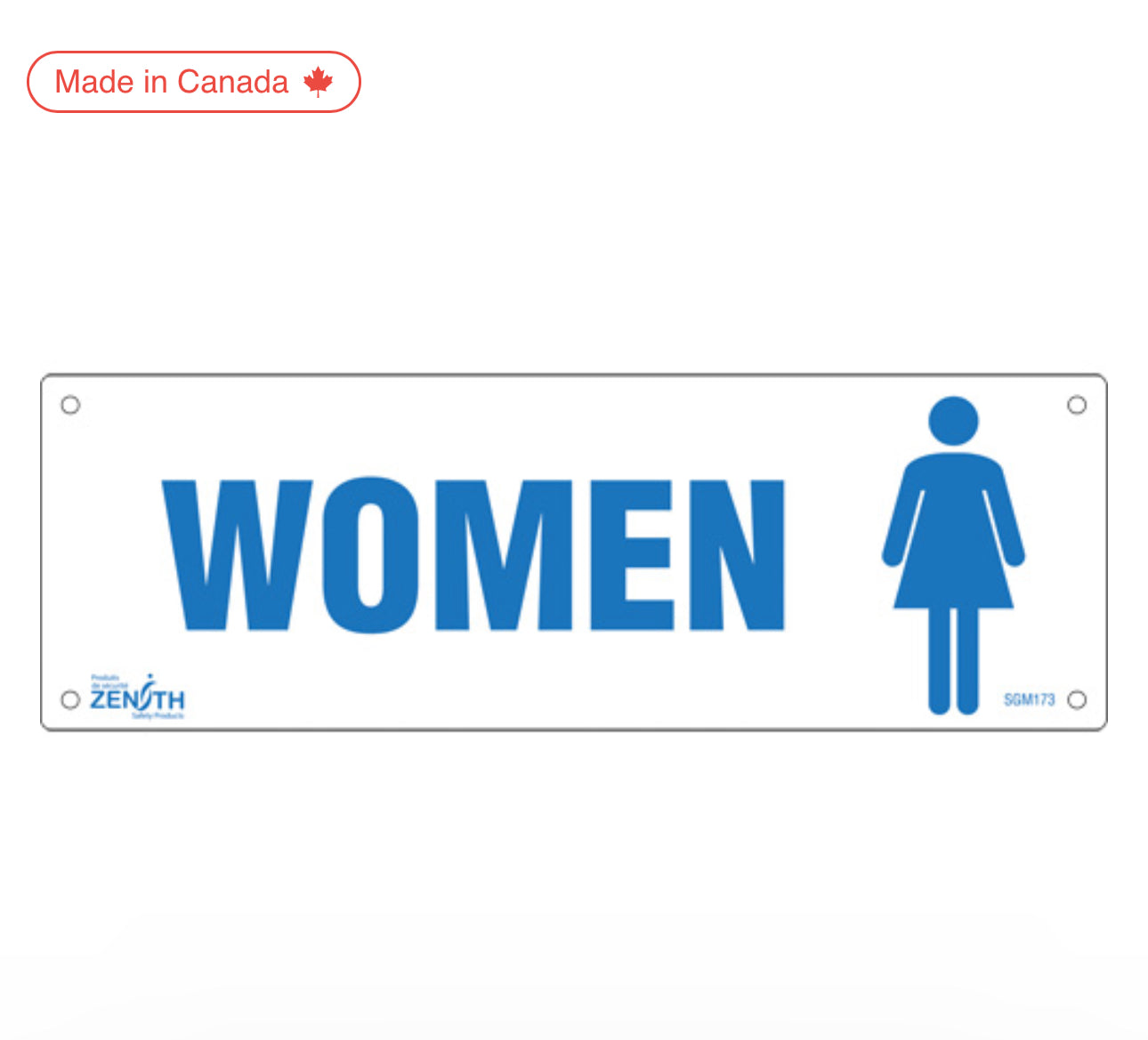 "Women" Sign , 4" x 12", Plastic, English with Pictogram