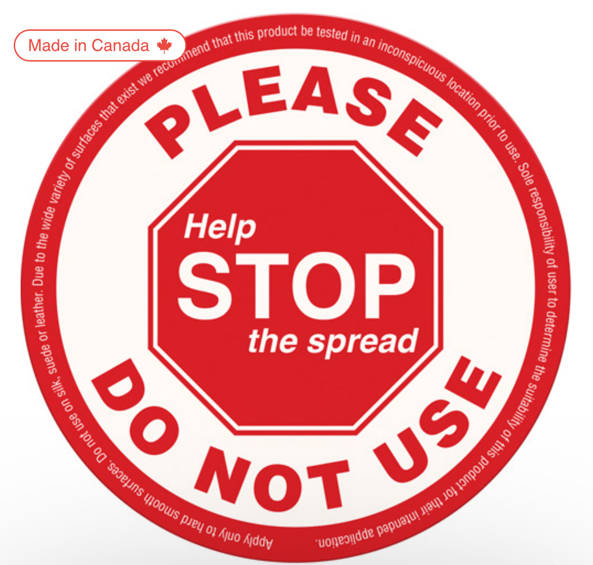 "Please Do Not Use" Label , 5-1/8" x 5-1/8", Vinyl, English, 25 Pack