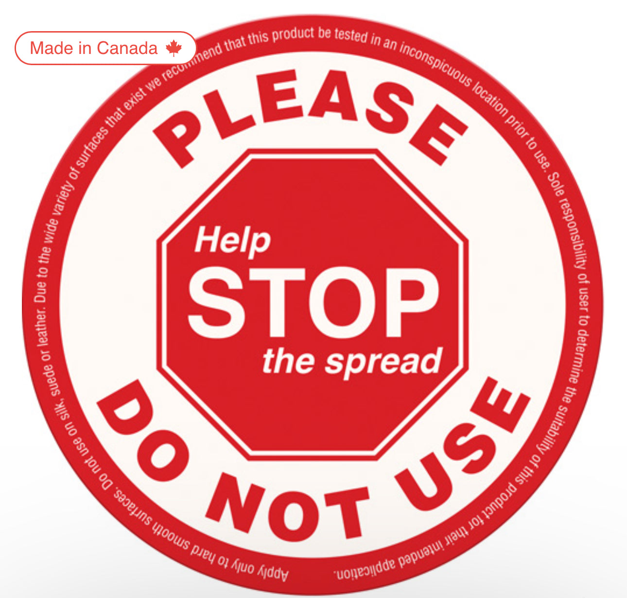 "Please Do Not Use" Label , 5-1/8" x 5-1/8", Vinyl, English, 25 Pack