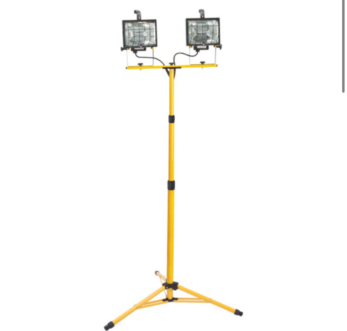 Twin-Head Work Light , Halogen, 500 W, 16000 Lumens, Steel Housing