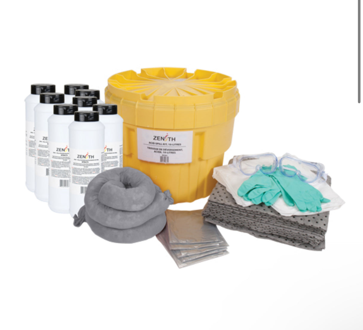 Acid Spill Kit, Hazmat, Overpack/Salvage Drum, 20 US gal. Absorbancy