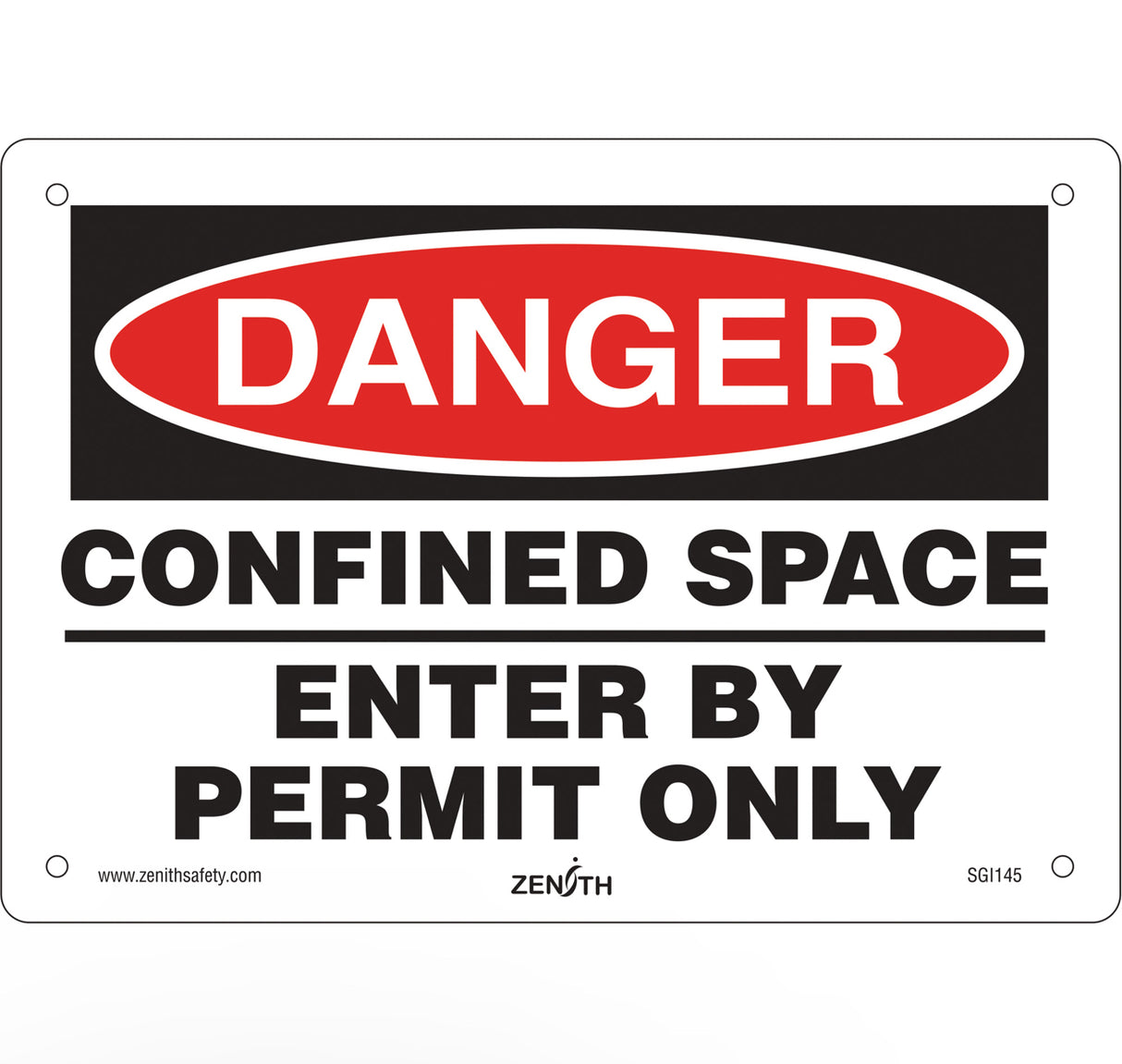 "Confined Space" Sign 7" x 10", Aluminum, English