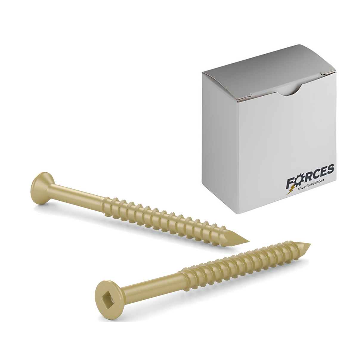 3/16" x 2-1/4" Concrete Screw Gold Seal 1150 Coating Flat Head Square Drive