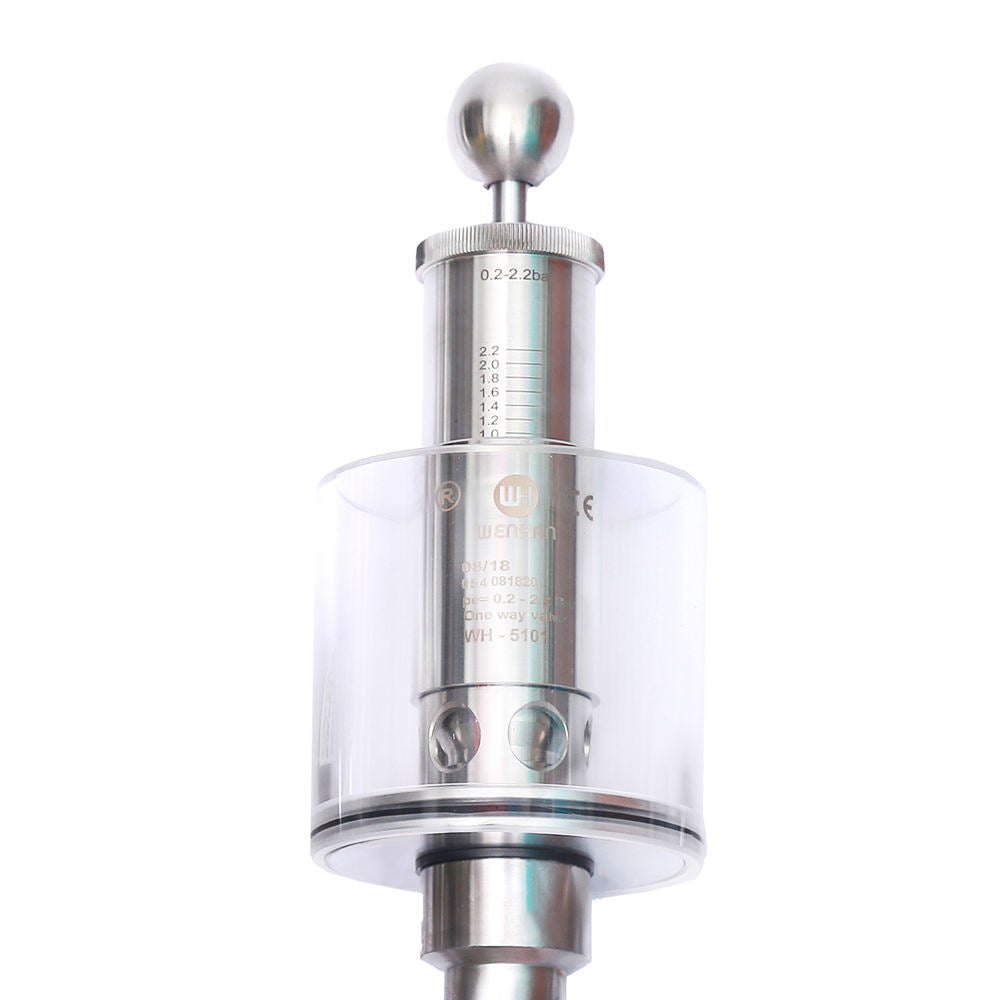 Sanitary Pressure Relief Valve 1.5'' Tri Clamp Spunding Valve with Pressure Guage, Fermenter Air Release Bunging Pressure Device Silver