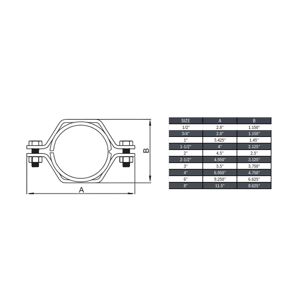 Hanger for Sanitary Tube With PVC Insert 304 Stainless Steel