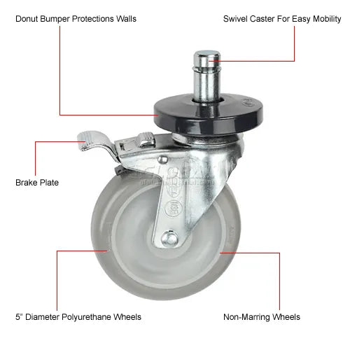 Nexel® Chrome Wire Linen Cart with Nylon Cover, 4 Shelves, 36"L x 24"W x 69"H