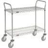 Nexel® Utility Cart w/2 Shelves & Pneumatic Casters, 1200 lb. Cap, 48"L x 24"W x 42"H, Silver