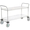 Nexel® Utility Cart w/2 Shelves & Pneumatic Casters, 1200 lb. Cap, 48"L x 24"W x 42"H, Silver