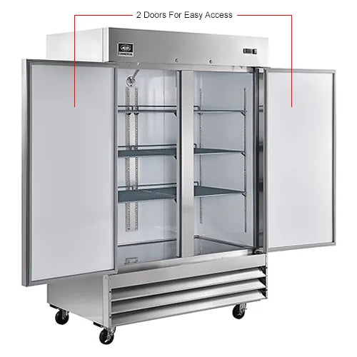 Nexel® Reach In Refrigerator, 2 Solid Doors, 47 Cu. Ft.