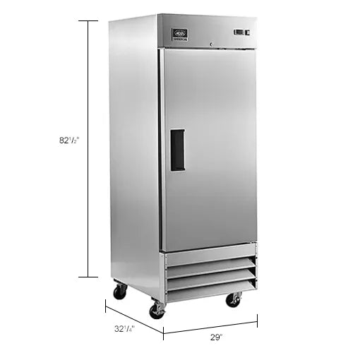 Nexel® Reach In Freezer, 1 Solid Door, 23 Cu. Ft., Stainless Steel