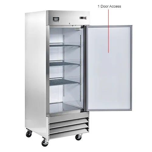 Nexel® Reach In Freezer, 1 Solid Door, 23 Cu. Ft., Stainless Steel