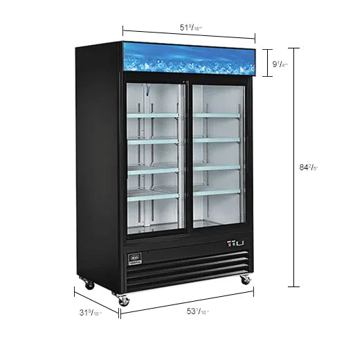 Nexel® Merchandiser Refrigerator, 2 Glass Doors, 45 Cu. Ft.