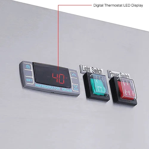 Nexel® Reach In Refrigerator, 2 Glass Doors, 47 Cu. Ft.