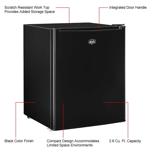 Nexel® Compact Refrigerator, Black, 2.7 Cu. Ft.
