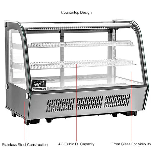 Nexel® Refrigerated Countertop Display Case, 4.8 Cu. Ft.
