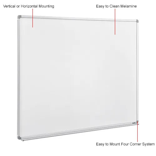 Global Industrial™ Melamine Dry Erase Whiteboard - 72"W x 48"H - Double Sided