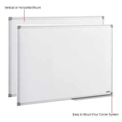 Global Industrial™ Melamine Dry Erase Whiteboard - 36"W x 24"H - Double Sided - Pack of 2