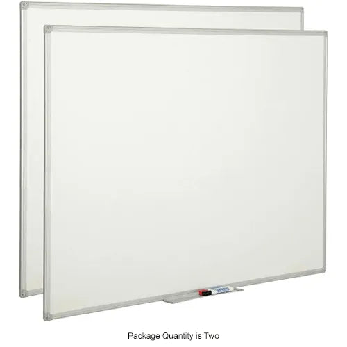 Global Industrial™ Melamine Dry Erase Whiteboard - 48"W x 36"H - Double Sided - Pack of 2