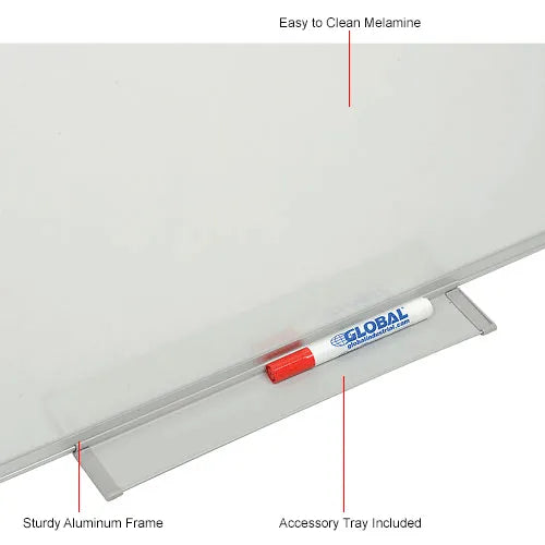 Global Industrial™ Melamine Dry Erase Whiteboard - 48"W x 36"H - Double Sided - Pack of 2