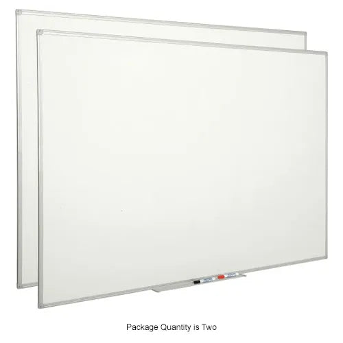Global Industrial™ Melamine Dry Erase Whiteboard - 72"W x 48"H - Double Sided - Pack of 2